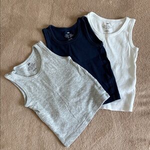 H&M Toddler Tank Tops 3 Pack Size 2T Gray Navy White Used